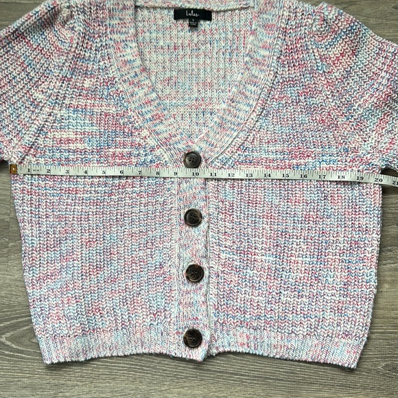LULU’S White Multi Bright & Cozy Chunky Knit Button Up Cardigan Sweater - Picture 14 of 15